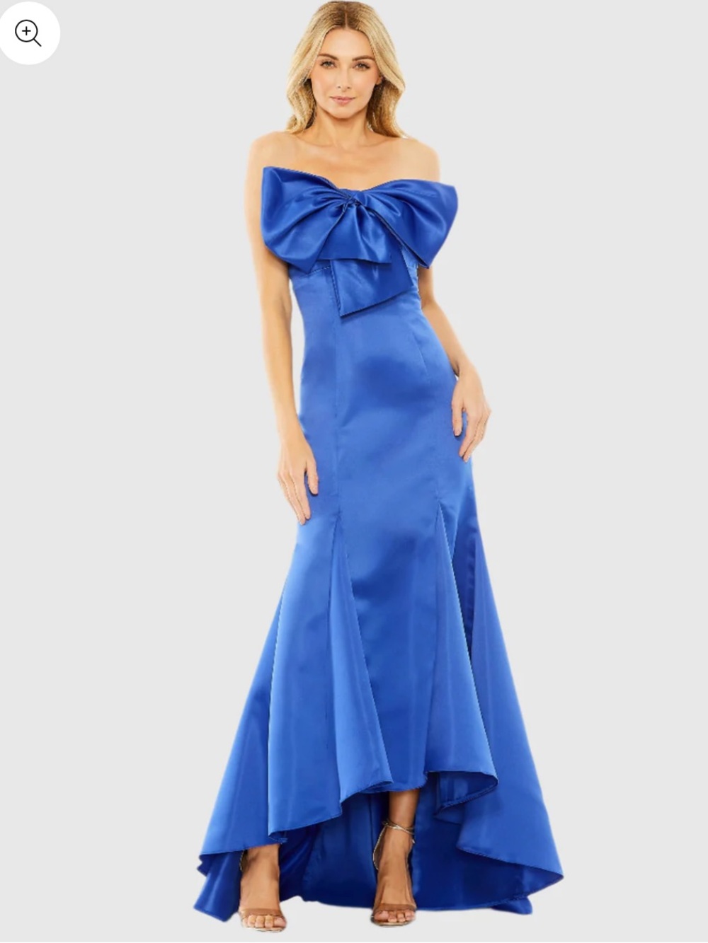 Mac Duggal Royal Blue Strapless Bow Mermaid Gown